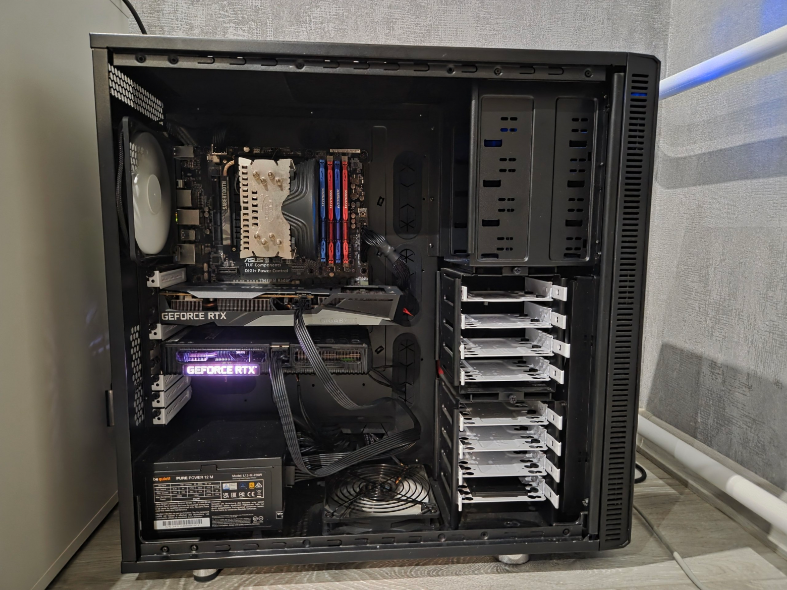 Сервер целиком: Z97, i7-4790, 32ГБ DDR3 и две RTX 3060 12 ГБ